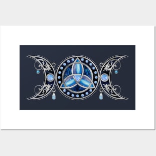 Triple Moon Triquetra Ornament with Moonstone Posters and Art